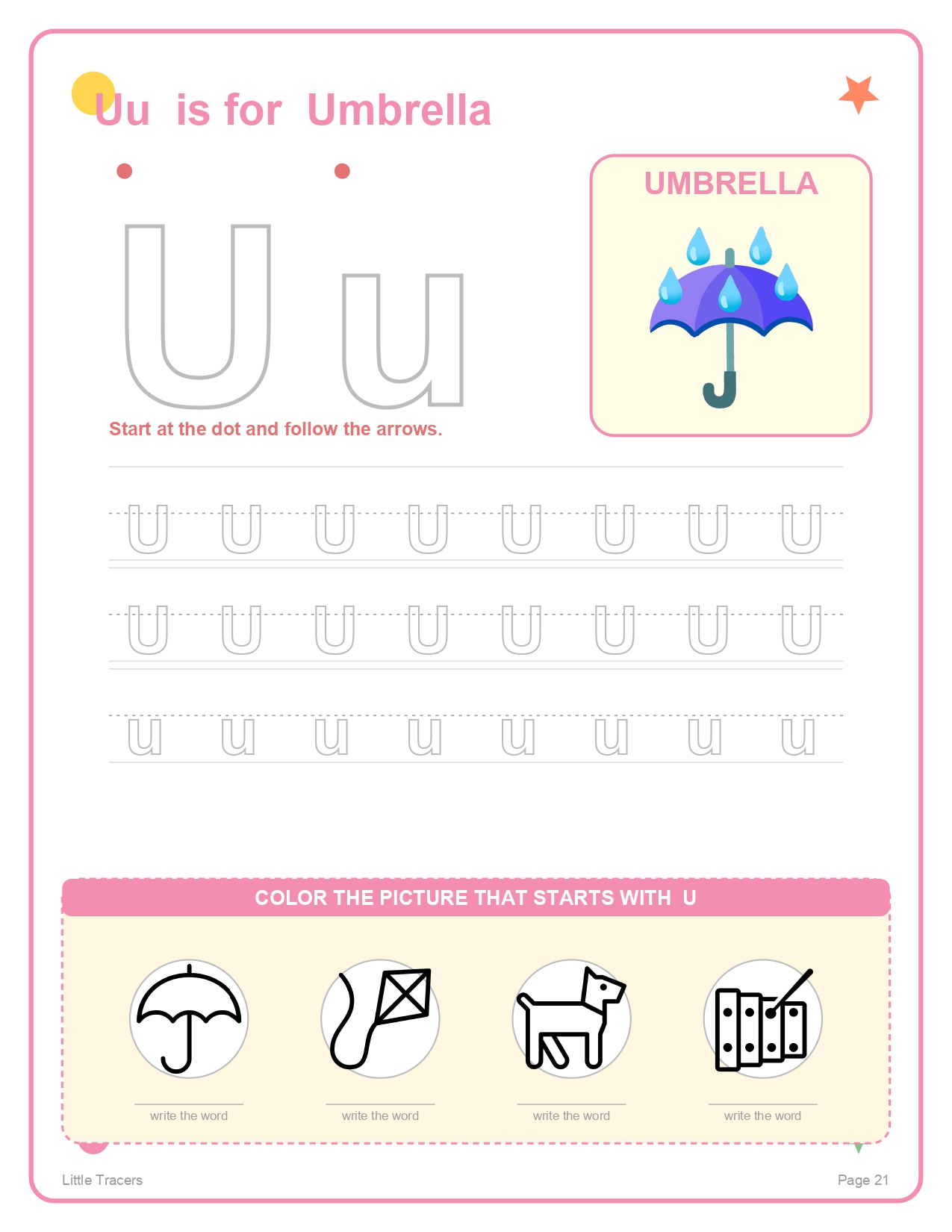 Alphabet Uu — Umbrella