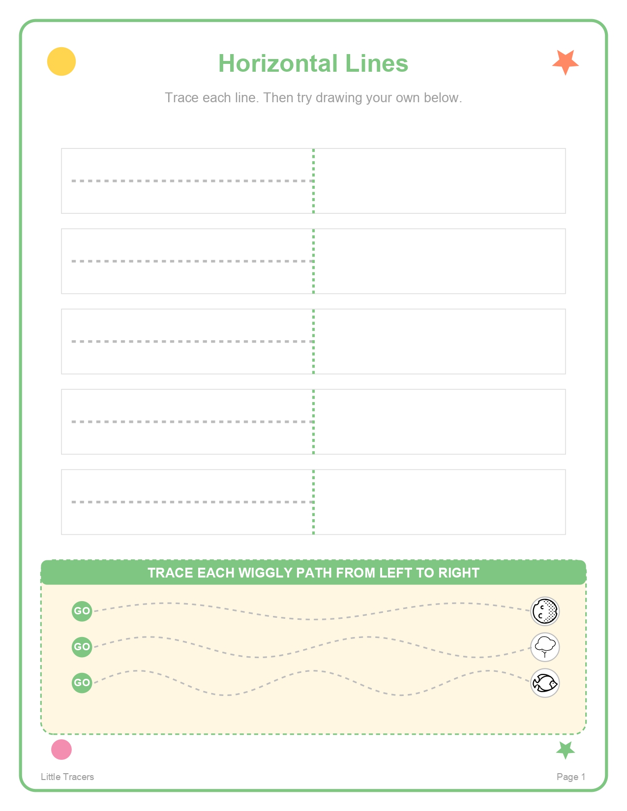 Pre-Writing Horizontal Lines